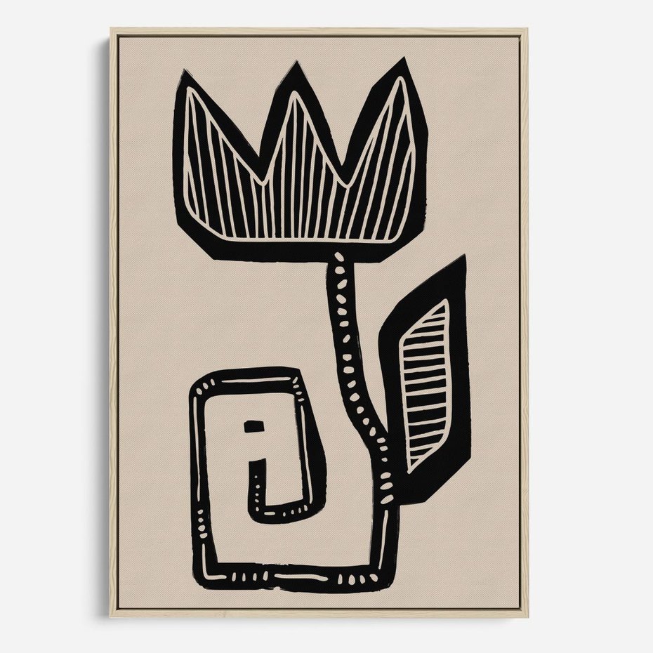 Obraz w ramie 50x70 - Migotliwa Symfonia Kwiatu - kwiat, nowoczesna grafika - rama drewno