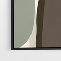 Obraz w ramie 70x50 - Fale w Zieleni - abstrakcyjne kształty, zgaszona zieleń - rama czarna