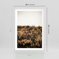 Plakat w ramie 50x70 - Krajobraz W Naturze: Beże i Brązy - suche krzewy, natura - rama biała