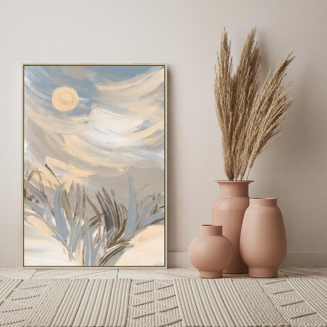 Obraz w ramie 80x120 - Światłości Taniec - akwarela, obraz - rama drewno