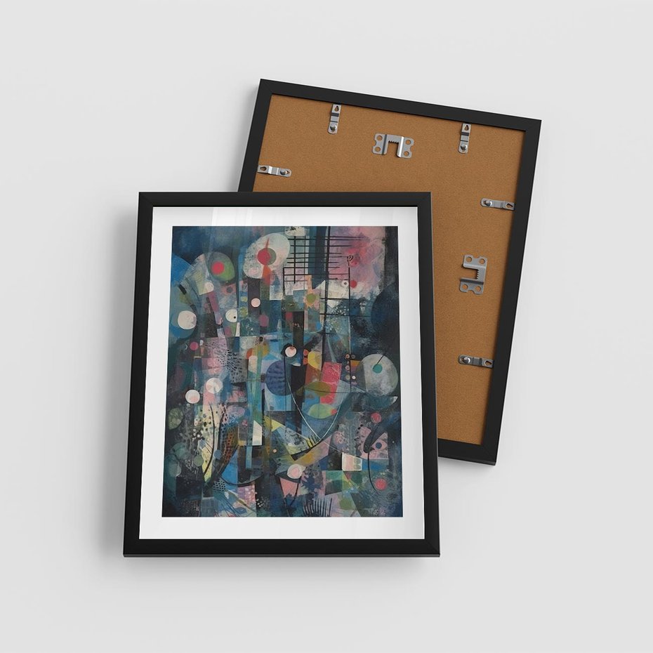 Plakat w ramie 40x50 - Rozbijając Granice Kreatywności - abstrakcyjny obraz, sztuka abstrakcji - rama czarna