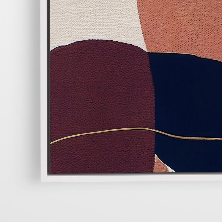 Obraz w ramie 80x80 - Abstrakt Marsala - nieregularne plamy, kształty - rama biała