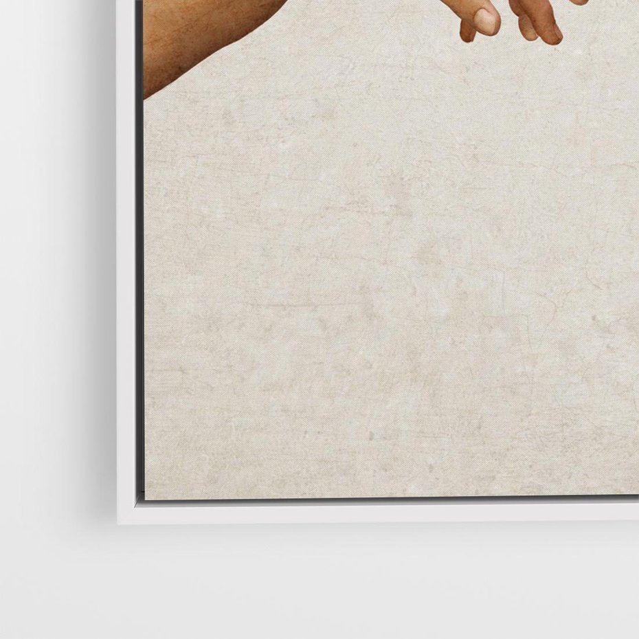 Obraz w ramie 80x80 - Antyczna Twórczość - inspiracja, Michał Anioł - rama biała