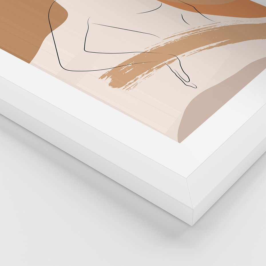 Zestaw obrazy w ramie 50x70 galeria - Kobieta, abstrakcja, one-line, nowoczesny - rama biała