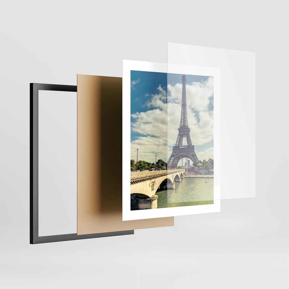 Plakat w ramie 40x50 - Wieża Eiffla - Ikona Paryża - wieża, Eiffla - rama czarna