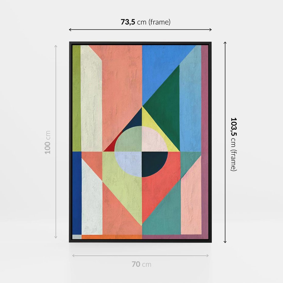 Obraz w ramie 70x100 - Księga Kolorowych Wizji - różne geometryczne formy, koła - rama czarna