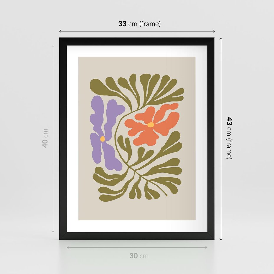 Plakat w ramie 30x40 - Bezgraniczne Impresje - kwiaty, abstrakcja - rama czarna