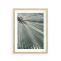 Plakat w ramie 30x40 - Jasnozielony Świat - palma, liść - rama drewno