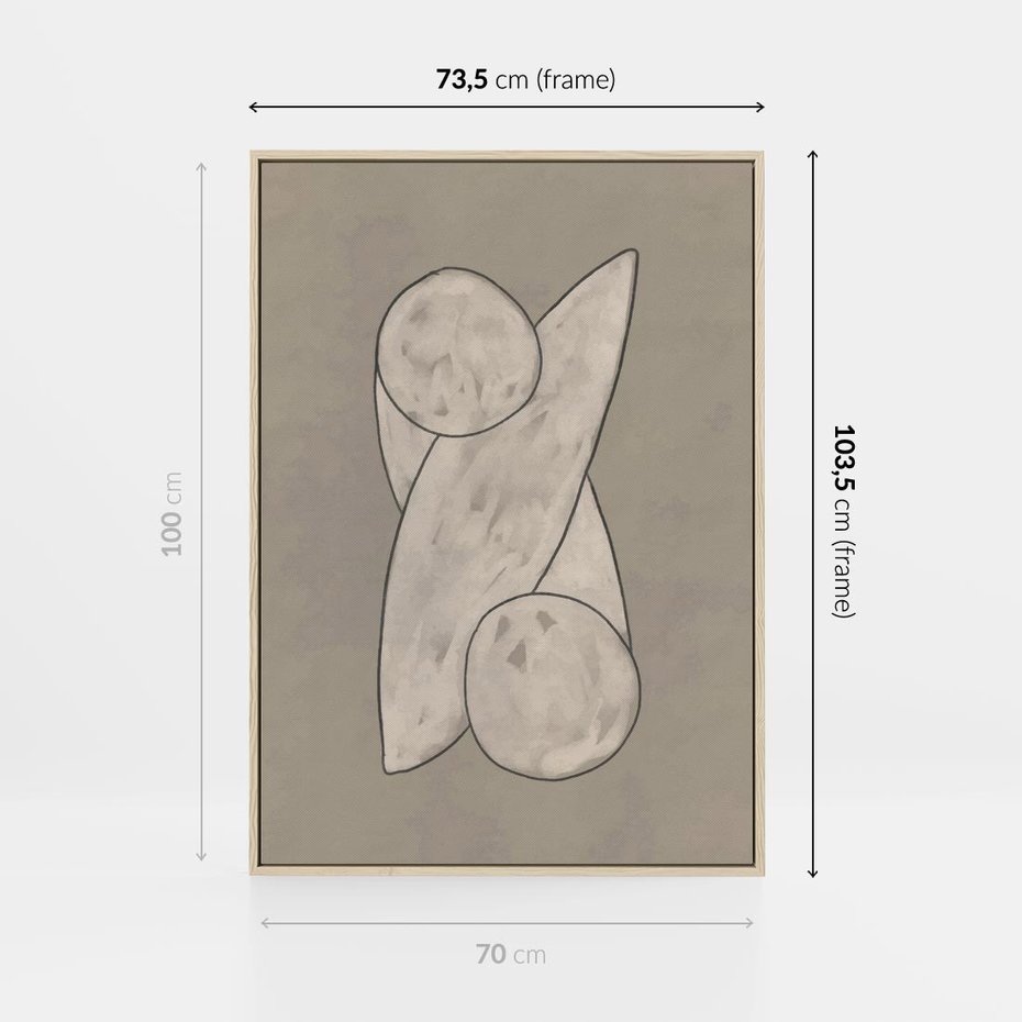 Obraz w ramie 70x100 - Zaklęte Anomalie - nowoczesna geometryczna sztuka, loftowe wnętrze - rama drewno