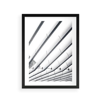 Plakat w ramie 50x70 - Czarno-Biała Fotografia Architektury - nowoczesna architektura, bialo czarny - rama czarna