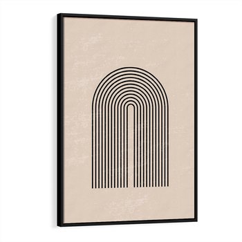 Obraz w ramie 50x70 - Migocące Echa - abstrakcyjne linie, geometria - rama czarna