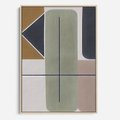 Obraz w ramie 50x70 - Sztuka Abstrakcji - geometryczne kształty, kolorowe prostokąty - rama drewno