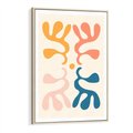Obraz w ramie 80x120 - Migotliwe Akwarelowe Kontury - absrakcyjne dziwne formy, nowoczesny plakat - rama drewno