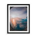 Plakat w ramie 50x70 - Widok z Góry - fotografia, zdjecie z okna samolotu - rama czarna