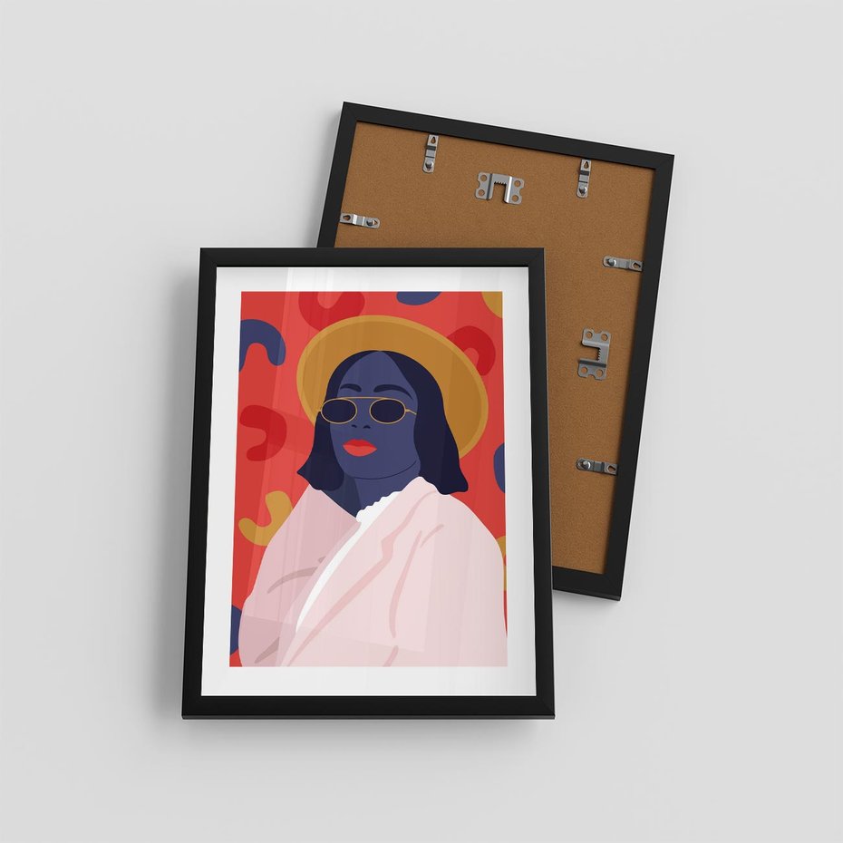 Plakat w ramie 30x40 - Kobieca Przenikliwość - nowoczesny plakat, styl retro - rama czarna