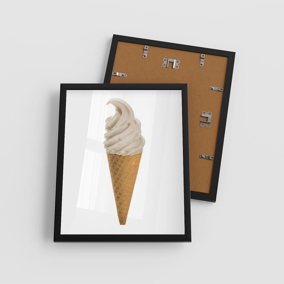 Plakat w ramie 40x50 - Rozkoszna Chłodząca Radość - lody, lód - rama czarna