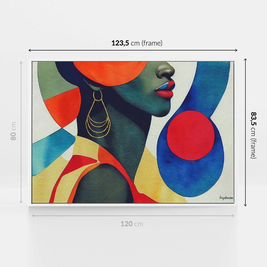 Obraz w ramie 120x80 - Kolory Kobiety - mural, abstrakcja - rama biała