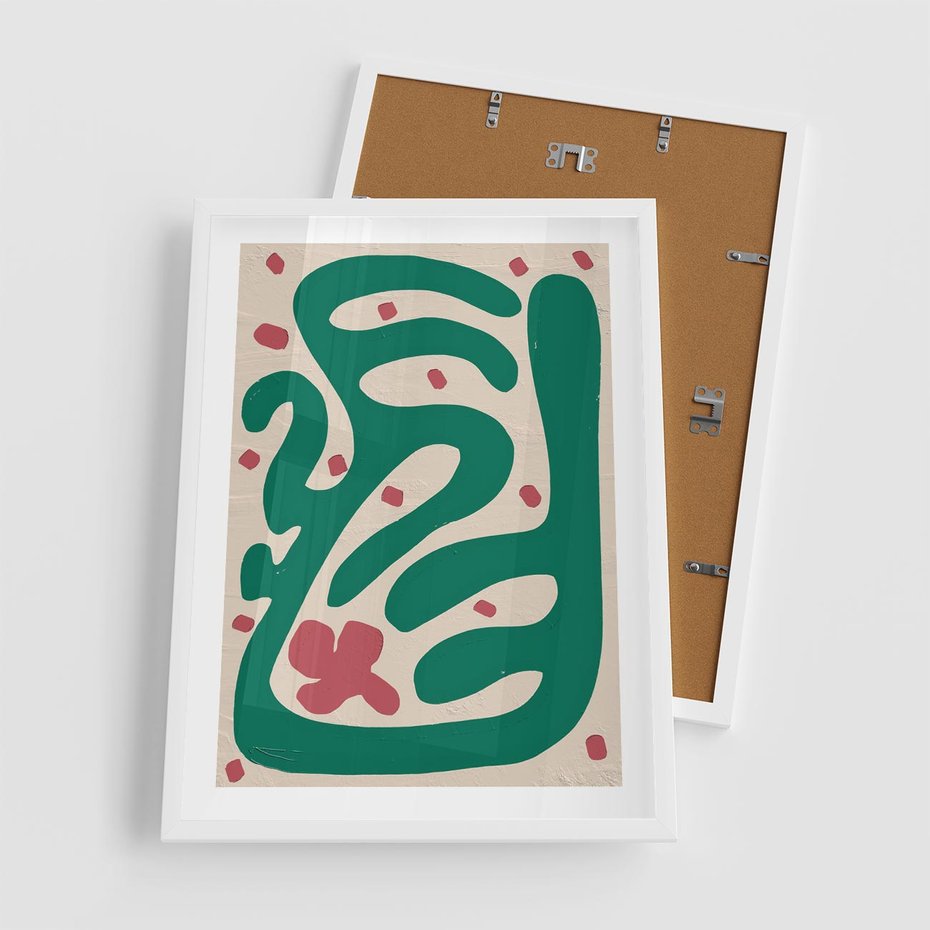 Plakat w ramie 50x70 - Boho Widoki - abstrakcyjny obraz, plakat - rama biała