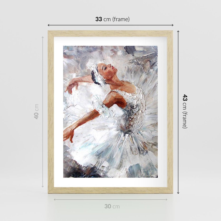 Plakat w ramie 30x40 - Baletowa Sztuka - balet, sztuka - rama drewno