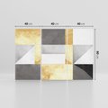 Obraz na płótnie 120x80 - Marmur w Geometrycznych Kształtach - geometryczne linie, złoto i szarość