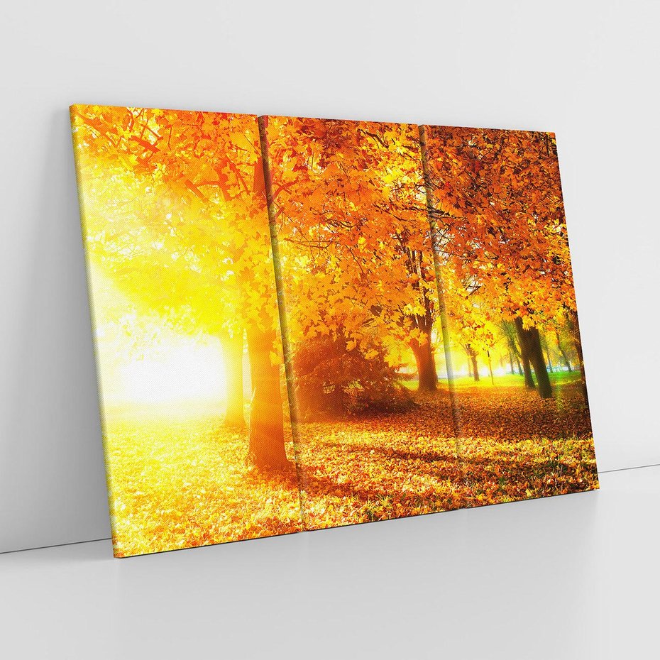 Obraz na płótnie 120x80 - Magia jesiennego lasu - las, drzewa