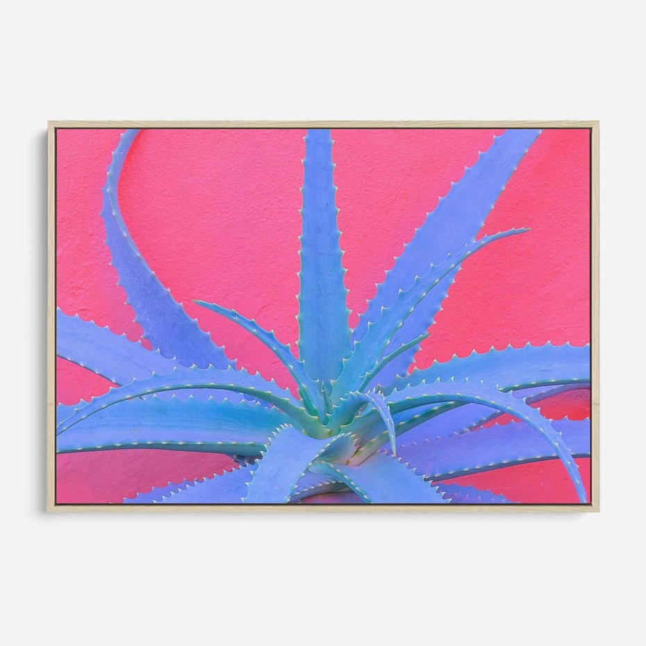 Obraz w ramie 120x80 - Piękno Pustyni - kaktusy, liście - rama drewno