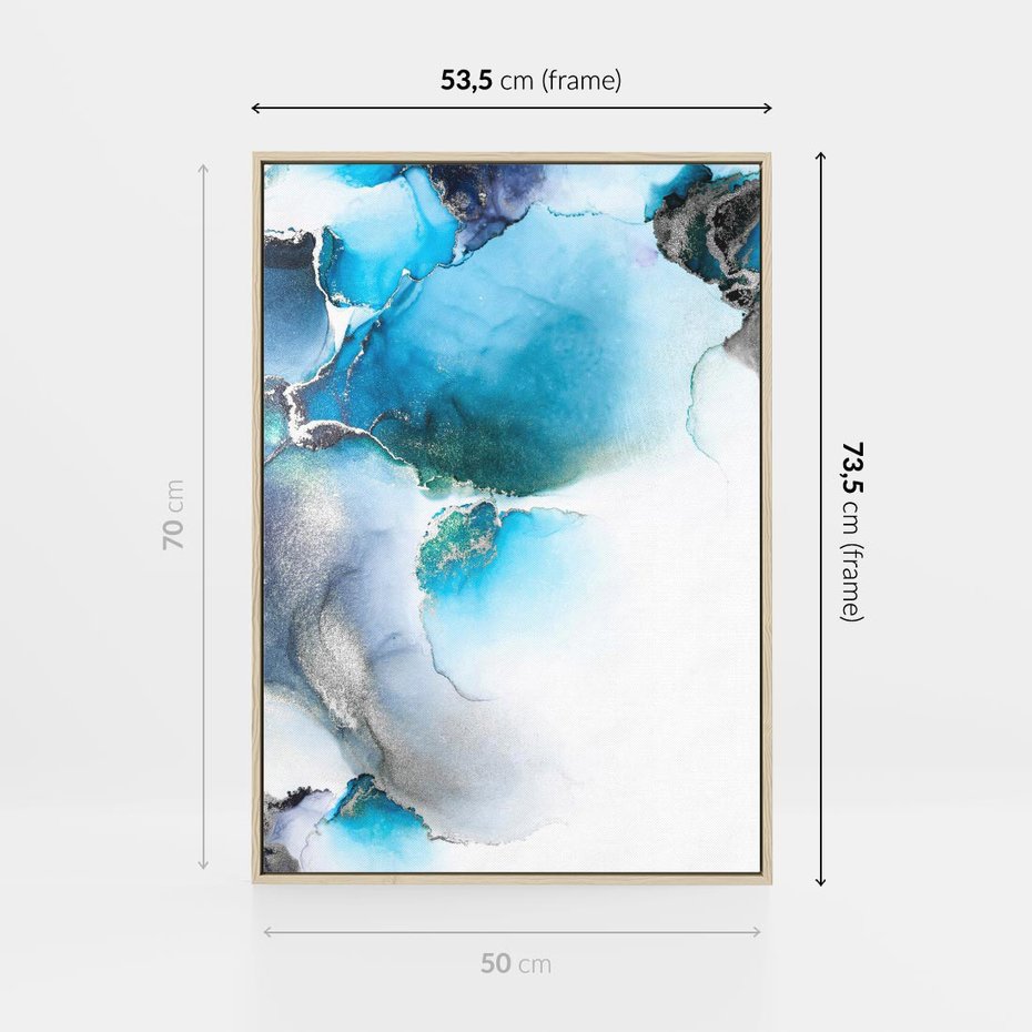 Obraz w ramie 50x70 - Marmur złotą akwarelą - marmur, akwarela - rama drewno