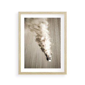 Plakat w ramie 30x40 - Żniwa na Wsi - pole, traktor na polu - rama drewno
