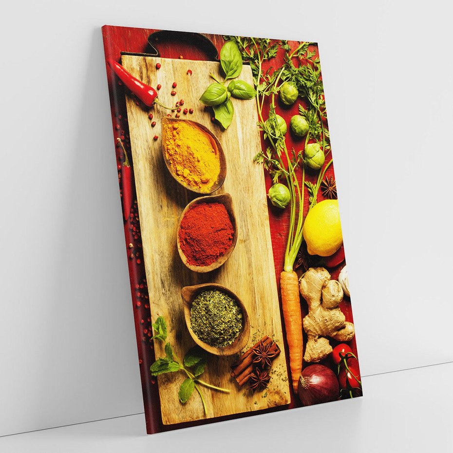 Obraz na płótnie 70x100 - Smakowy Zmysł - przyprawy, kuchnia
