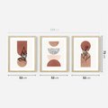 Zestaw obrazy w ramie 50x70 galeria - Roślinne, nowoczesne, geometryczne - rama drewno