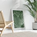 Plakat w ramie 50x70 - Zieleń Kształtująca Spokój - zielony plakat, roślinne inspiracje - rama biała