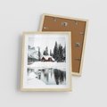 Plakat w ramie 40x50 - Urok Zimowego Krajobrazu - domek w górach, zima - rama drewno