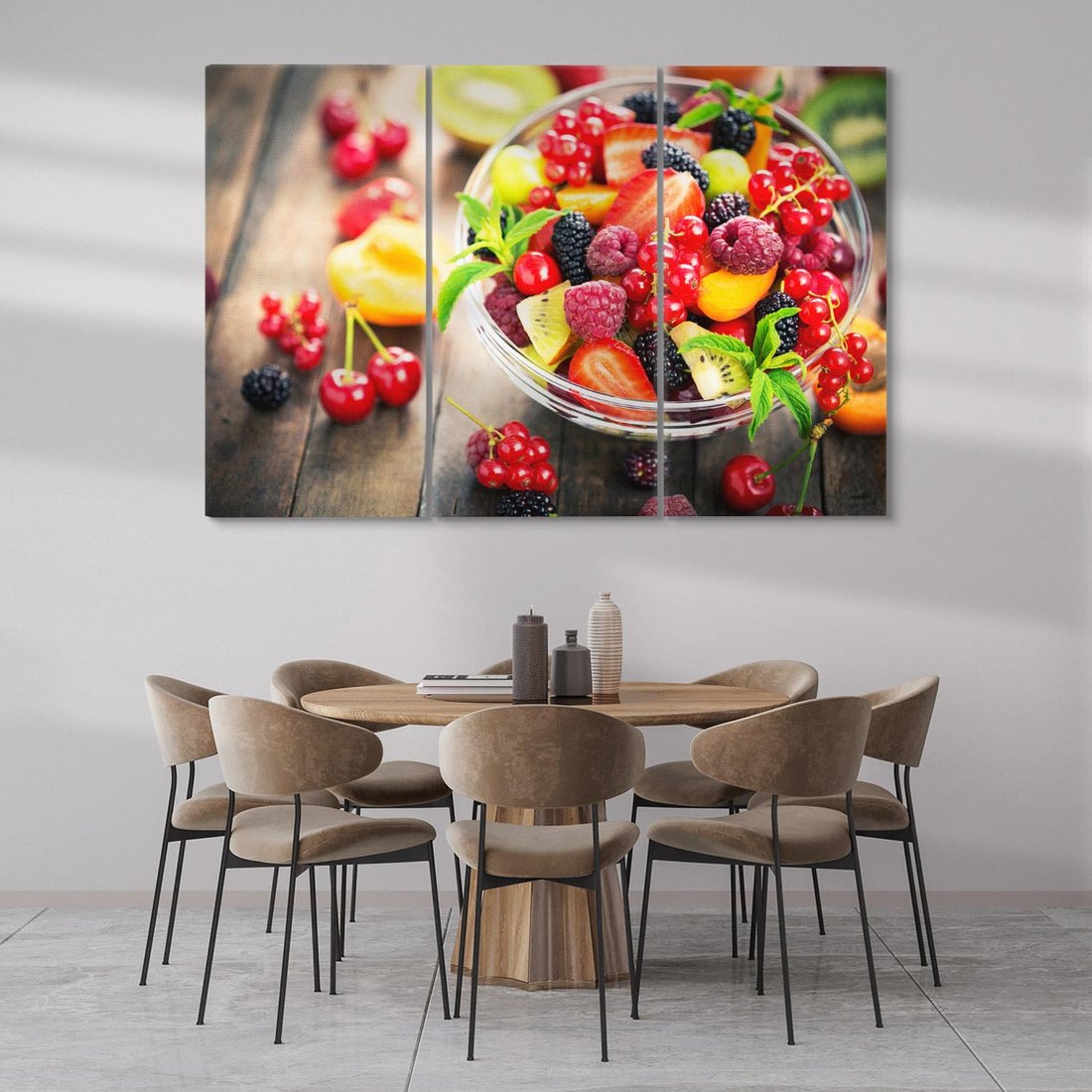 Obraz na płótnie 120x80 - Kulinarne rozkosze - miska, owoce