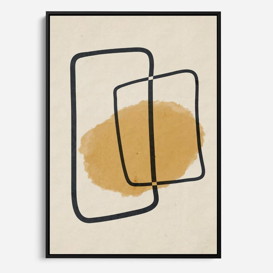 Obraz w ramie 50x70 - Rozkwitające Formy - abstrakcyjne nieregularne kształty, minimalistyczny plakat - rama czarna