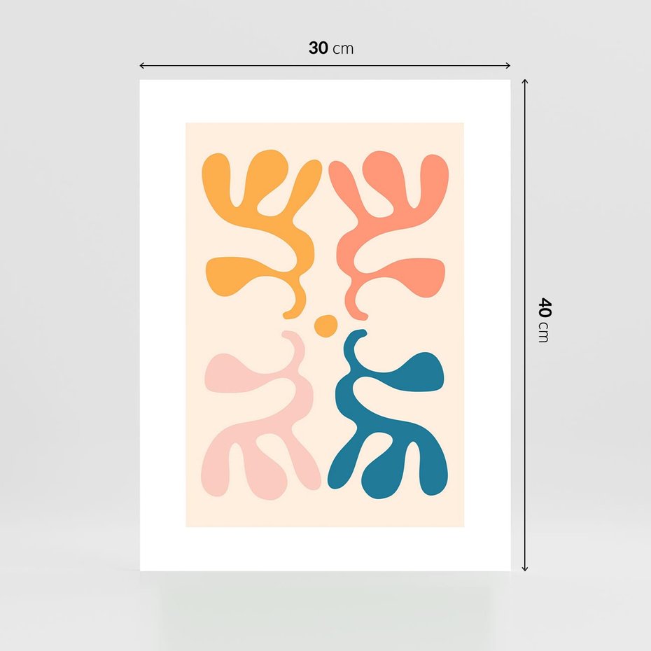 Plakat bez ramy 30x40 - Migotliwe Akwarelowe Kontury - absrakcyjne dziwne formy, nowoczesny plakat