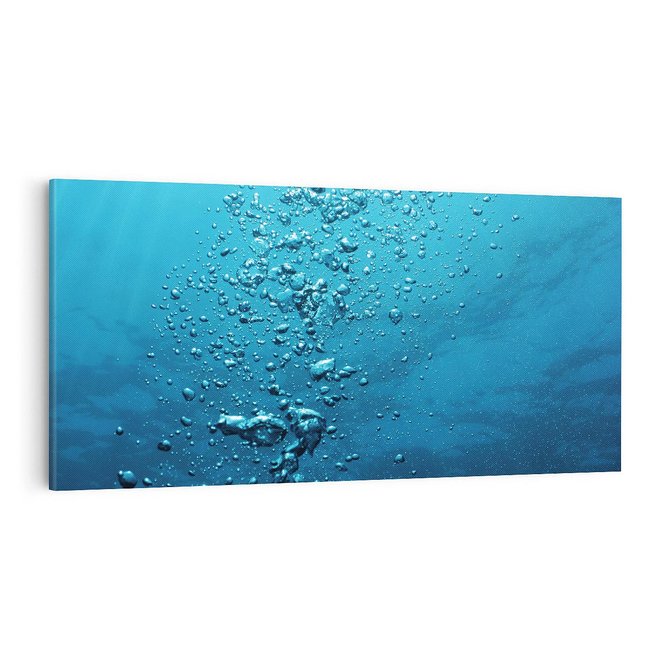 Obraz na płótnie 100x50 - Gra Bąbelków - woda, bąbelki