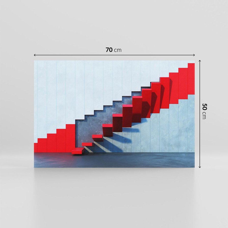 Obraz na płótnie 70x50 - Schody w abstrakcyjnej podróży - schody, abstrakcja