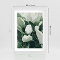 Plakat w ramie 30x40 - Zgaszona Uroda Natury - zielone liście, zgaszona zieleń - rama biała