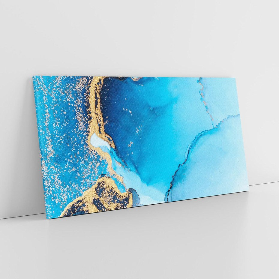 Obraz na płótnie 140x70 - Elegancja i Wyrafinowanie - marmur, złoto