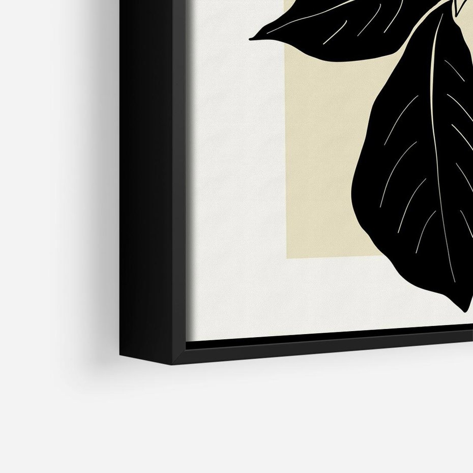 Obraz w ramie 50x50 - Melancholia przerywanych linii - wiaty, typografia - rama czarna