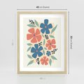 Plakat w ramie 40x50 - Kolorowe Pasmo - kwiaty, nowoczesna abstrakcja - rama drewno