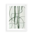 Plakat w ramie 50x70 - Zielony Spokój - zielona abstrakcja, spokojny plakat - rama biała