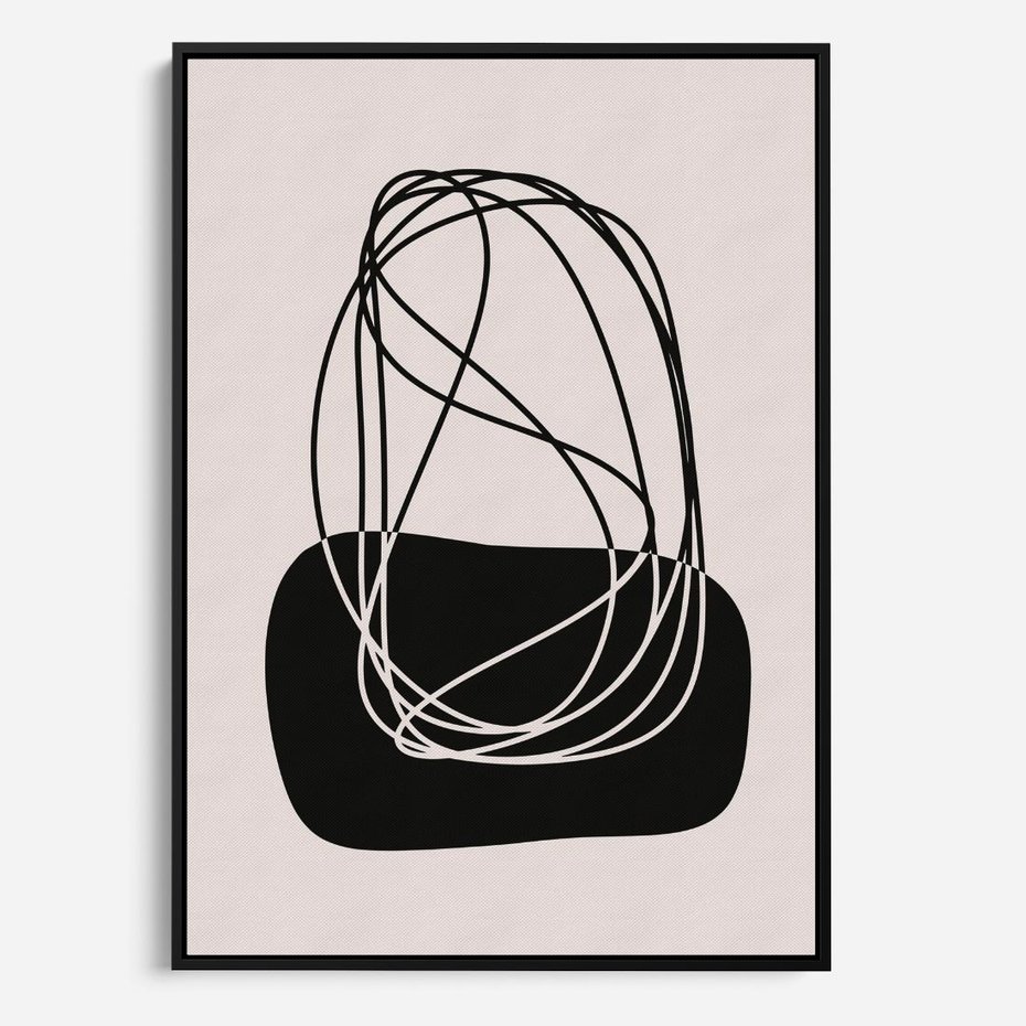 Obraz w ramie 70x100 - Linie Eksploracji - abstrakcyjne szkicowane linie, minimalizm - rama czarna