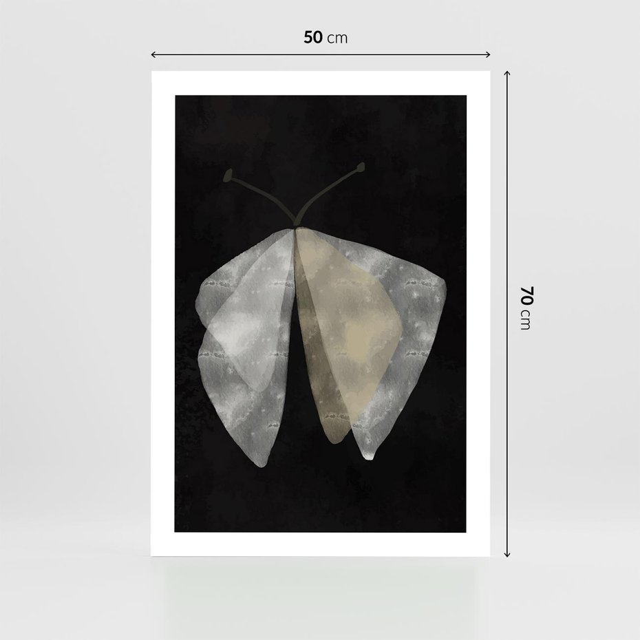 Plakat bez ramy 50x70 - Obce Powidoki - abstrakcyjna ćma, mroczna atmosfera