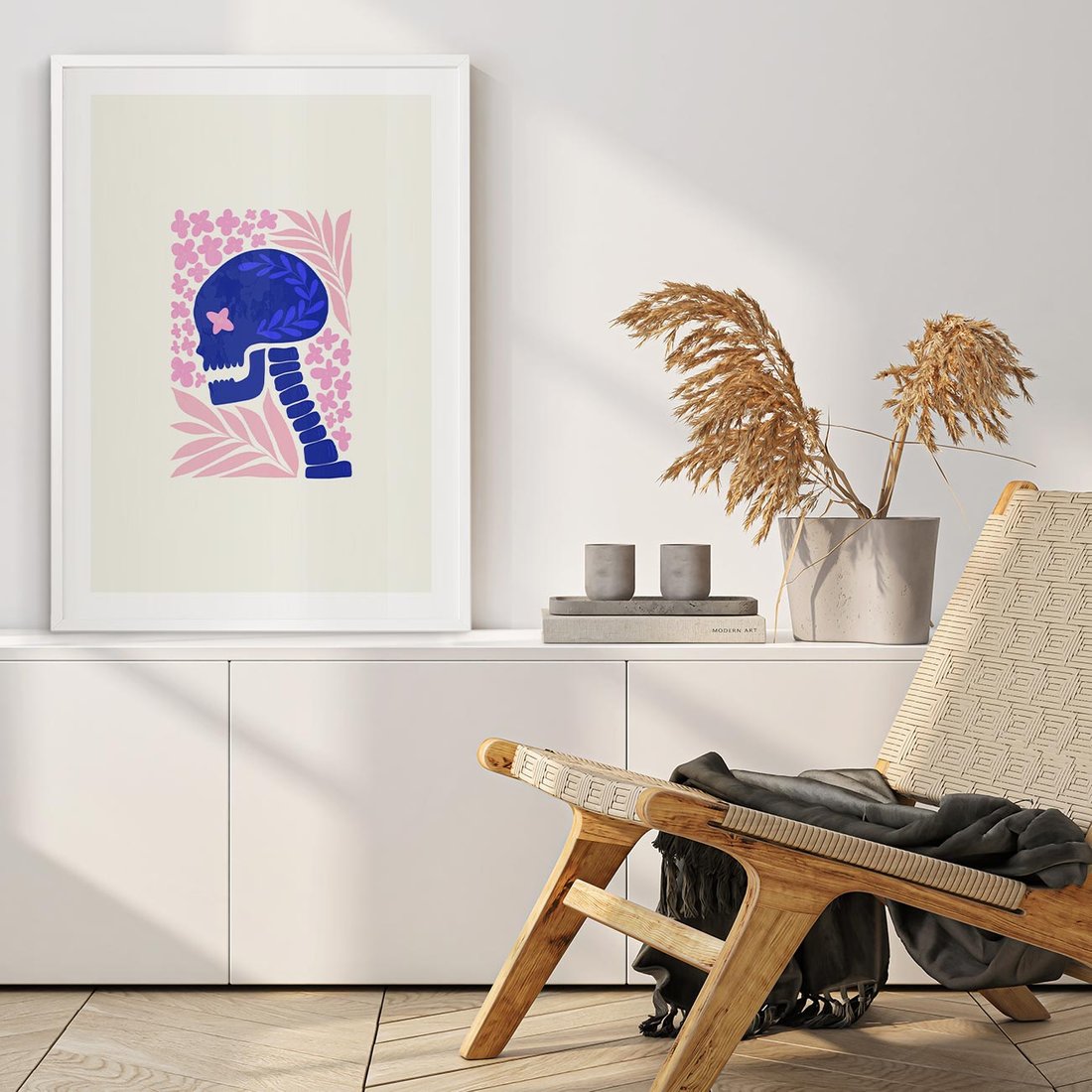 Plakat bez ramy 40x50 - Żart z Czaszką - abstrakcja, sztuka nowoczesna