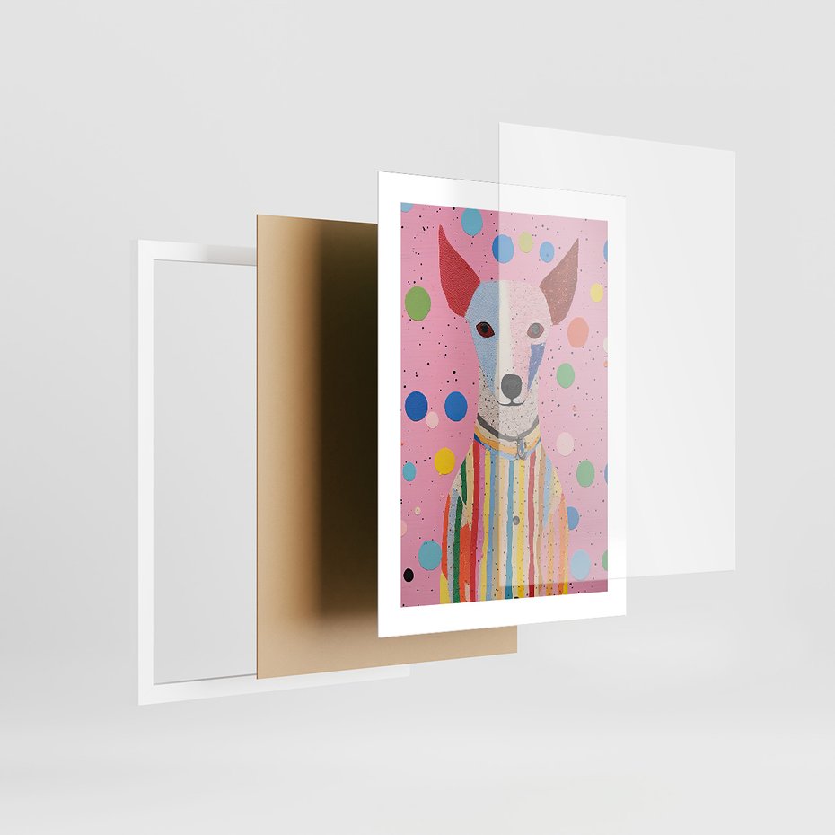 Zestaw obrazy w ramie 30x40 galeria - dla, dzieci, pieski, akwarela - rama biała