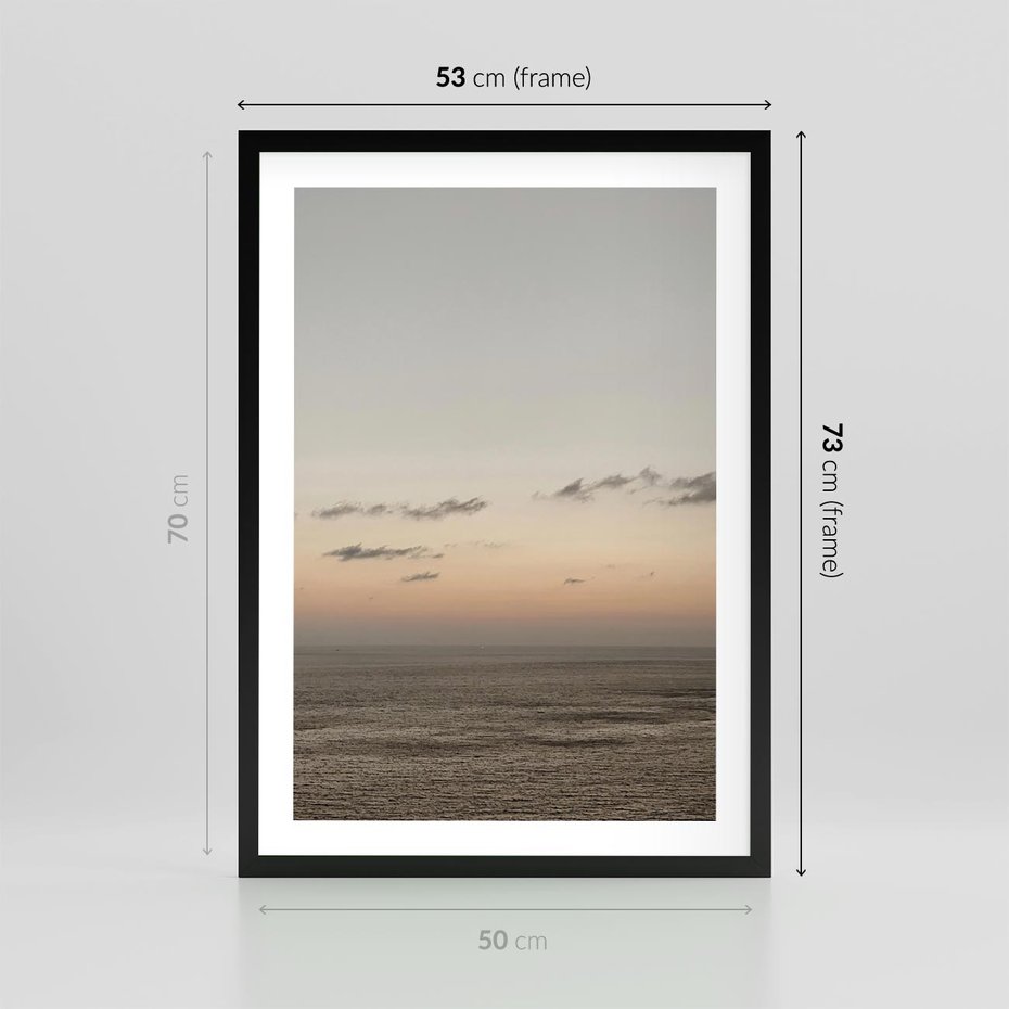 Plakat w ramie 50x70 - Chwila Romantyzmu - morze, niebo - rama czarna