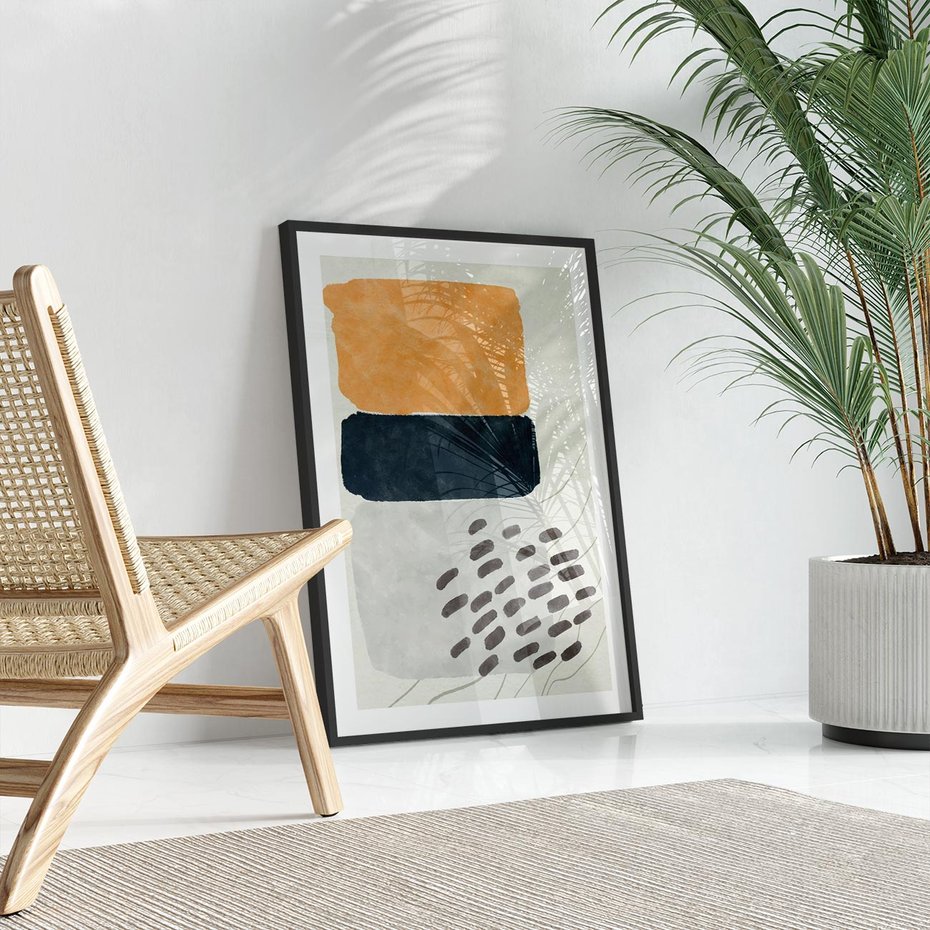 Plakat bez ramy 21x30 - Impulsy Podróżnych Marzeń - geometryczne elementy, stonowane kolory