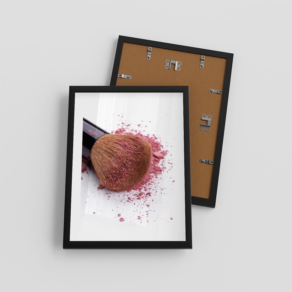 Plakat w ramie 30x40 - Makijaż w kolorze pędzla - makijaż, pędzel - rama czarna