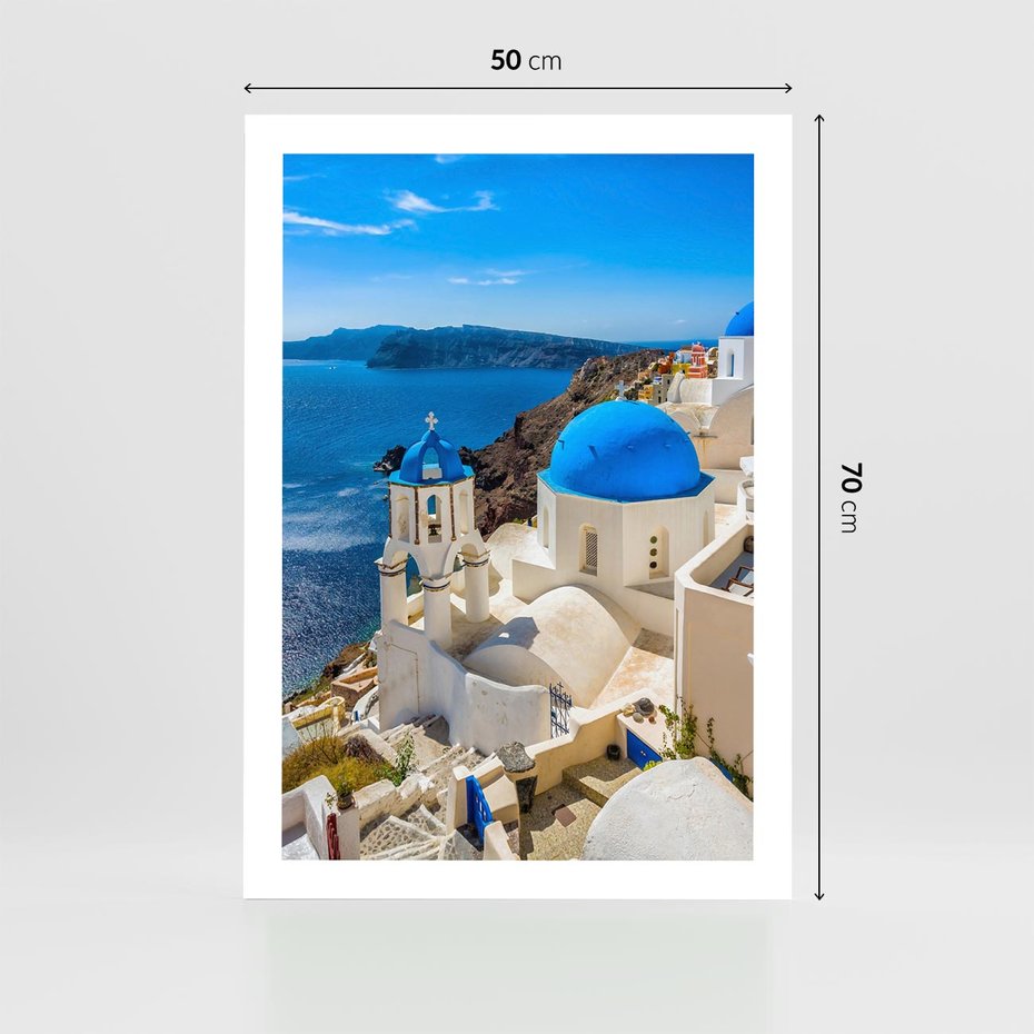 Plakat bez ramy 50x70 - Urokliwy widok na Santorini - Santorini, widok